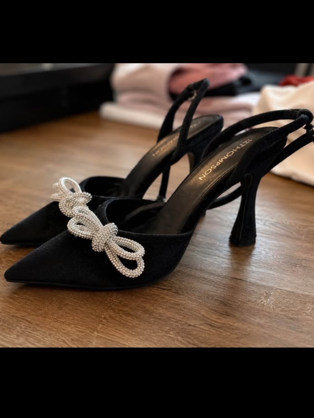 Black Bow Heels